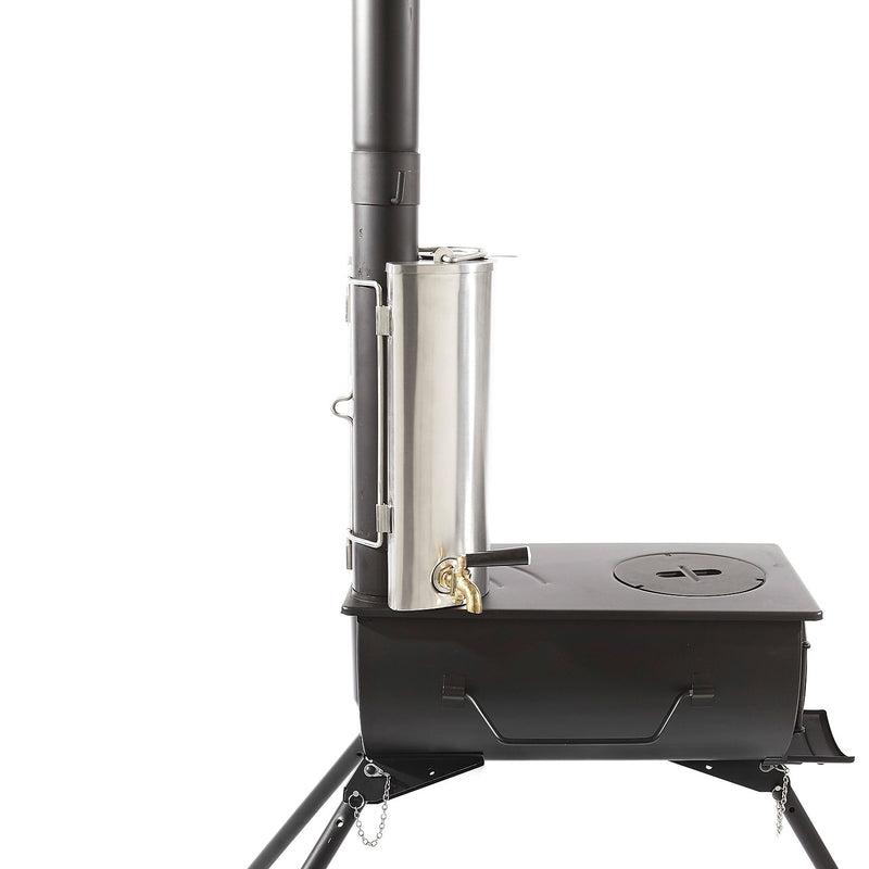 Poêle à bois portatif Pioneer | 2,5 kW 12 kg - Ensemble chauffe-eau