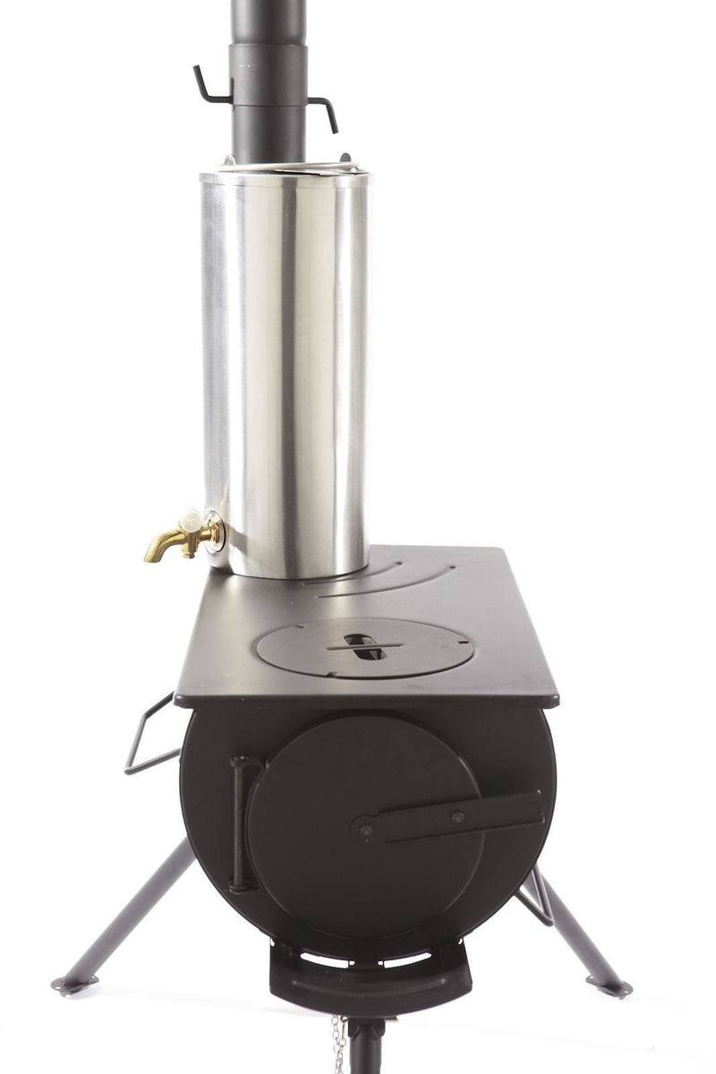 Poêle à bois portatif Pioneer | 2,5 kW 12 kg - Ensemble chauffe-eau