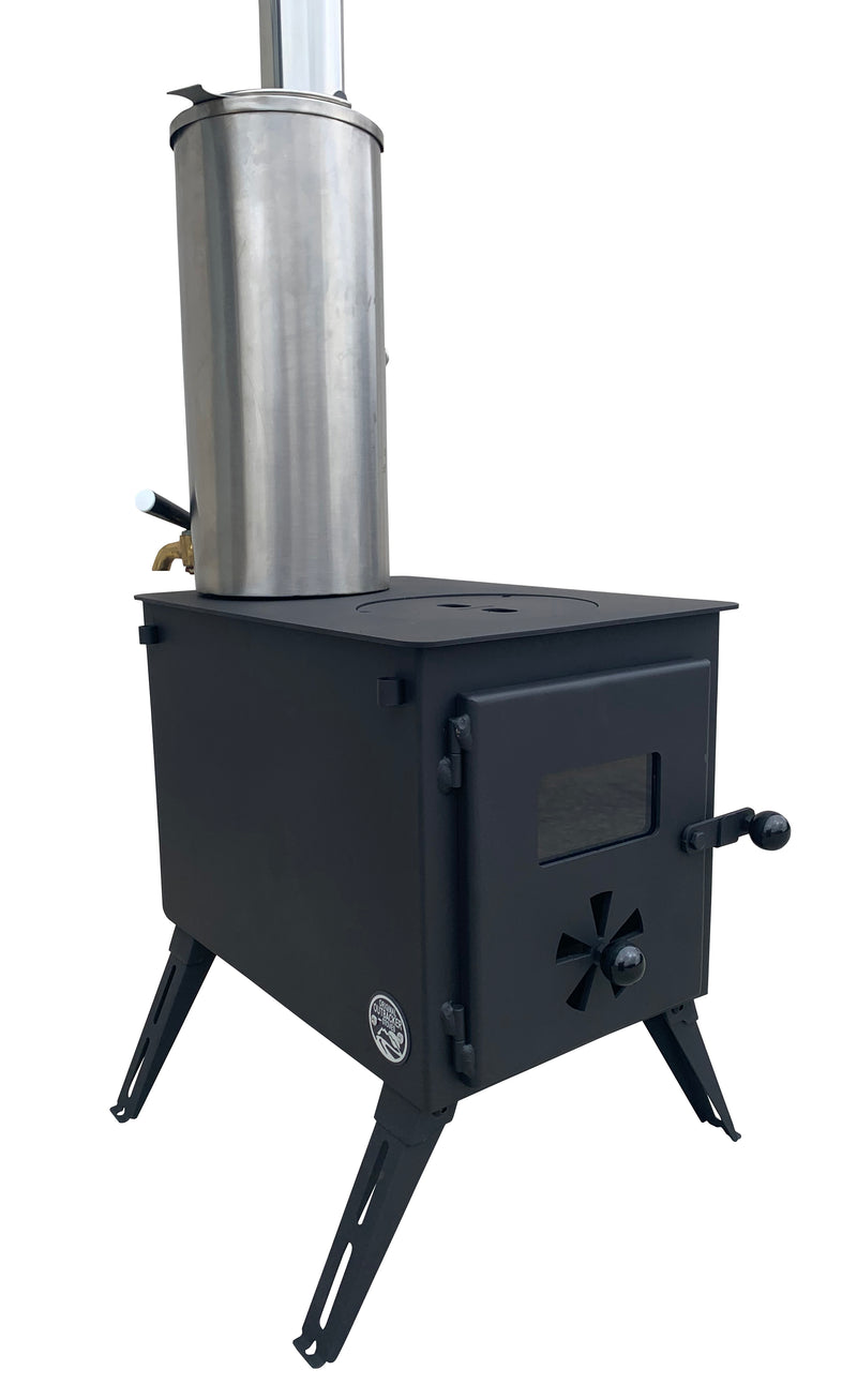 Poêle à bois portatif Firebox | 3,5 kW 12 kg - Ensemble chauffe-eau