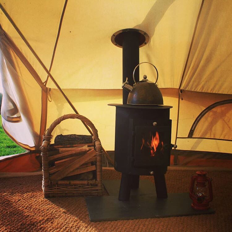 Poêle à bois ovale Hygge | 4,5 kW 18 kg | Ensemble de conduit de fumée à paroi simple