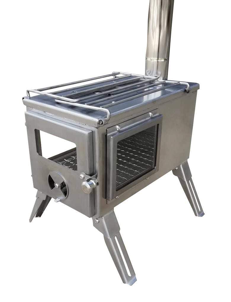 Poêle à bois portatif Firebox Flame Clear View | 3,5 kW 14 kg - Kit Tipi Robens
