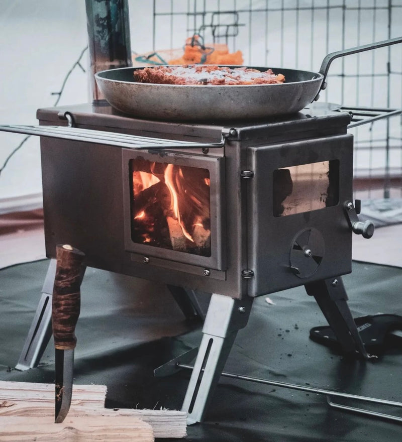 Outbacker® Firebox 'Flame' Clear View Stainless Steel Portable Tent Stove - Robens Tipi Kit