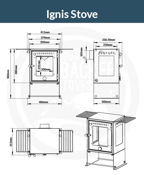 Ignis 270° Flame View Stove | 4.5kw 21kg