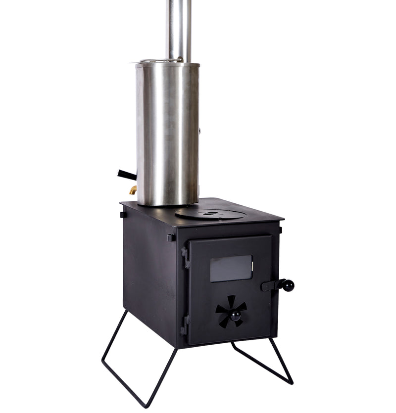 Outbacker stove water heater 