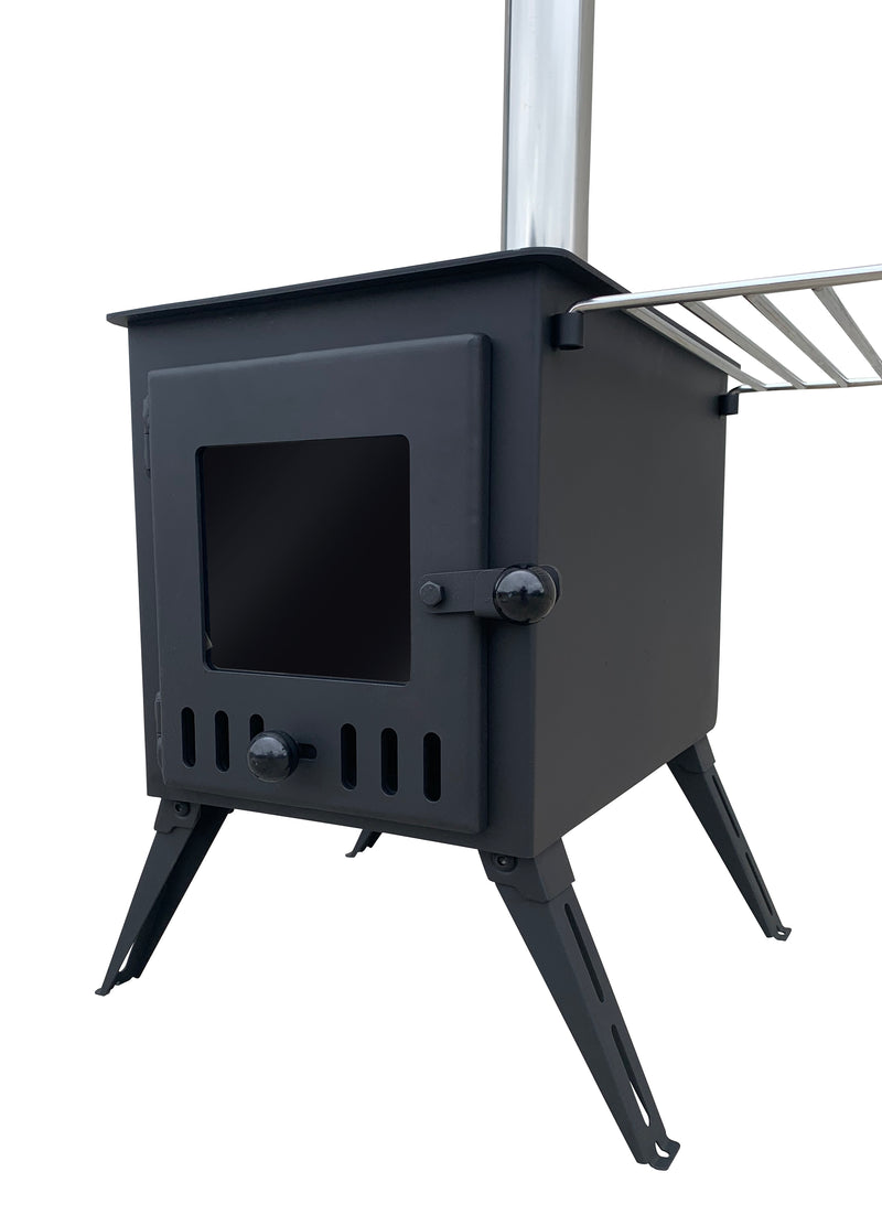 Outbacker® 'Firebox' Eco Burn - New Large Window Portable Secondary Burn Tent Stove